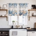 thumbnail image 2 of 2 Panels Kitchen Tier Curtains 39 Inch Length, Blue Eucalyptus Coastal Grommets Window Treatment Curtain, Beach Starfish Shell Nautical Vintage Thermal Curtains Drapes for Living Room/Bathroom, 2 of 9