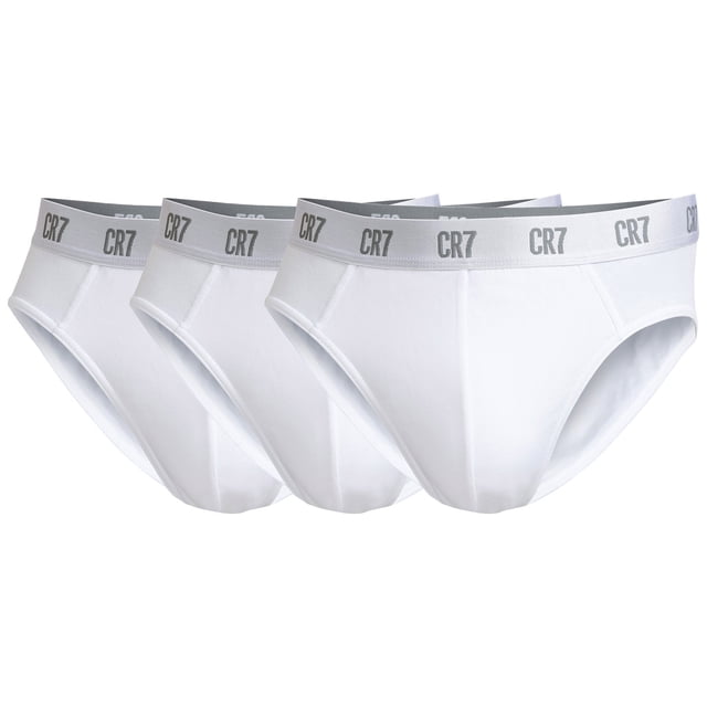 CR7 calzoncillos para hombre, pack de 3 - calzoncillos, logo en la cintura, algodón elástico Blanco XL (X-Large)