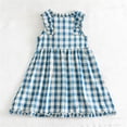 thumbnail image 5 of CYRBOKO Toddler Girls Summer Dresses, Crew Neck A-line Sleeveless Comfortable Casual Dresses Blue Size 4-5 T, 5 of 8