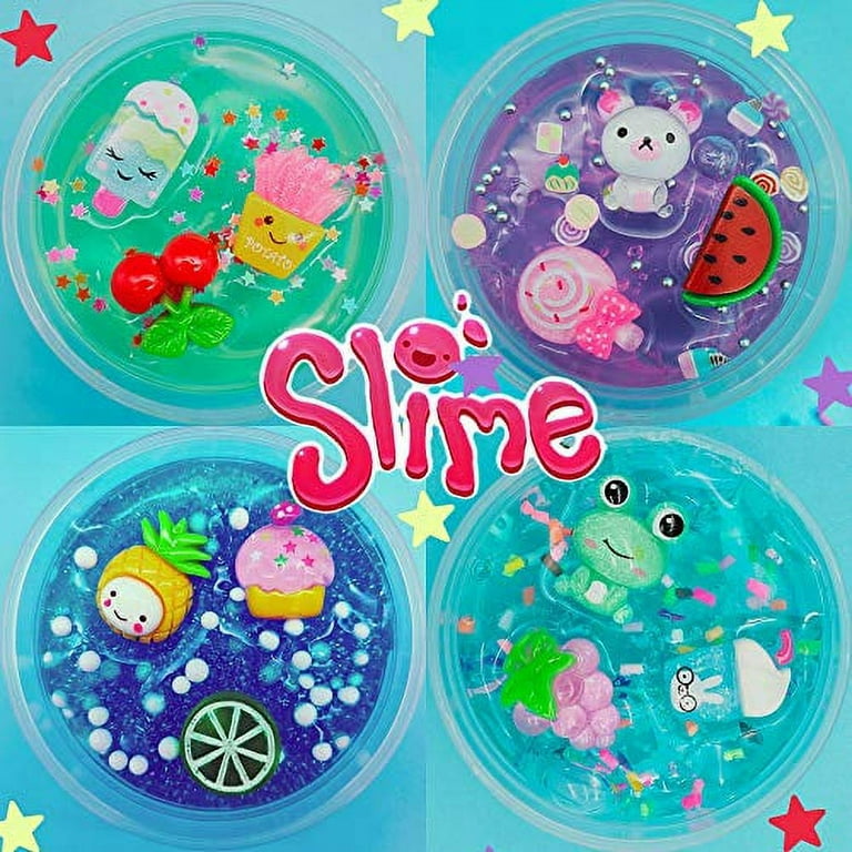 GONGYIHONG 106 Pack Slime Making Kits Supplies,Gold Leaf,Foam Balls,Glitter  Shake Jars,Fishbowl Beads,Fruit Slices,Fake