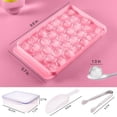 thumbnail image 5 of Ice Cube Trays for Freezer, 2X Round Ice Molds Cube Ball Maker with Bin Spoon Tong – Making 66pcs Pellet Ice Trays Fancy Icecubetrayes (Pink), 5 of 5