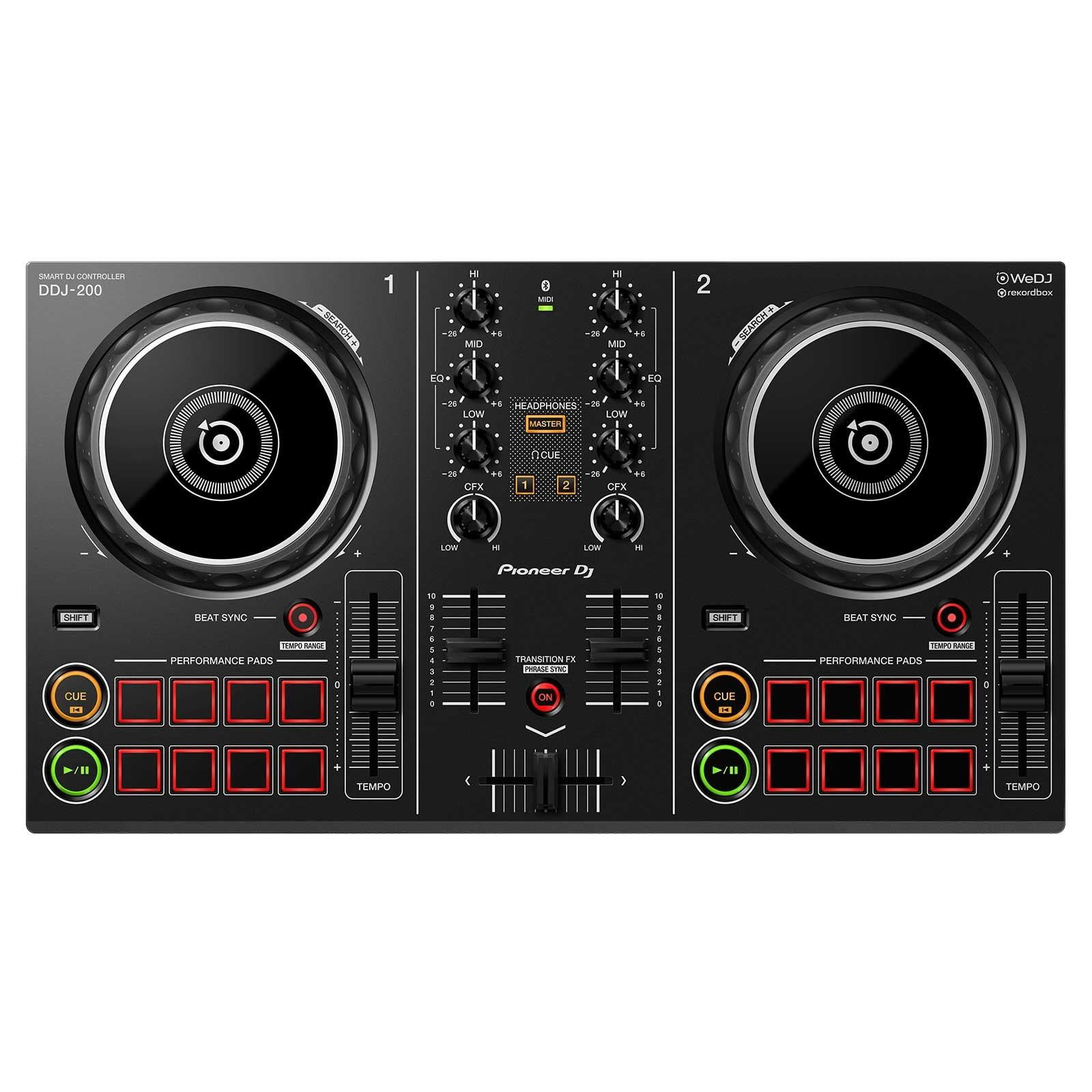 Pioneer DDJ-200 Controller with Samson Microphone & Case