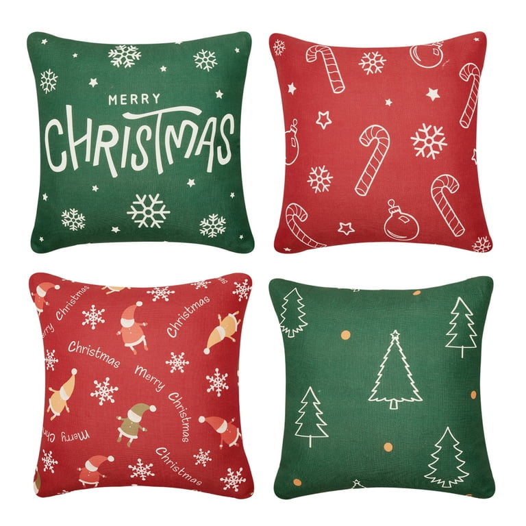 Deconovo Christmas Throw Pillow Covers 18x18 Inch, Set of 2