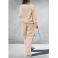 thumbnail image 2 of Conjunto Casual de Buzo PRETTYGARDEN Cuello en V Pantalón Ancho Beige XXL, 2 of 6