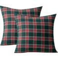 thumbnail image 1 of Set of 2 Christmas Cushion Covers, Checked Plaid Cushion Cover 45 x 45 cm, Christmas Cushion Cover, Decorative Cushion Covers, Cotton Polyester, for L, 1 of 4
