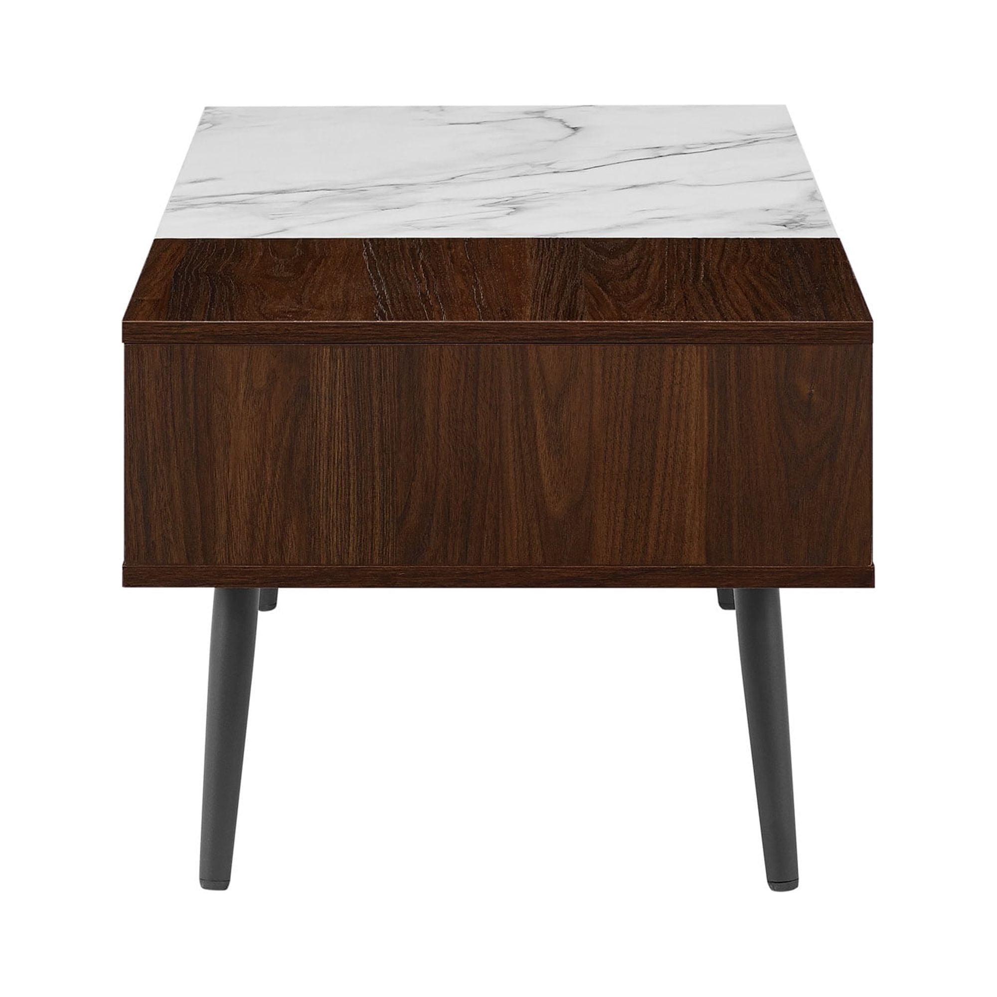 Walker Edison Mid-Century Modern 1-Drawer Booker Marble Coffee Table