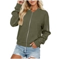 thumbnail image 3 of Otntypg Full Zip up Long Sleeve Jackets for Women Lightweight Casual Waffle Knit Open Front Cardigan Outwear Tops Loose Fit Cozy Outdoor Jacket with Pockets, 3 of 6