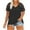 Black, variant on WMTBSRSW Plus Size Tops for Women Solid Casual Summer V Neck Blouse Lightwieght Short Lace Sleeve Shirts