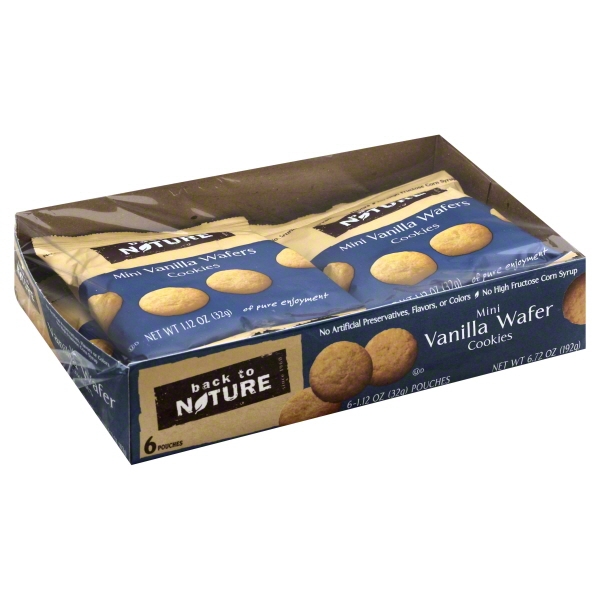 Back to Nature Mini Vanilla Wafer Cookies, 1.12 oz, 6 pack Walmart