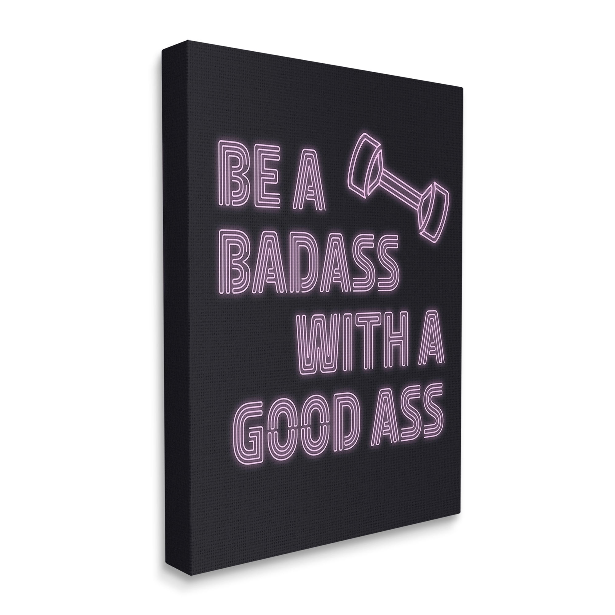 Stupell Industries Bad*ss With Good A** Inspirational Painting Gallery Wrapped Canvas Art Print Wall Art, 30 x 40