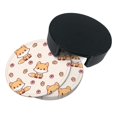 thumbnail image 6 of PAYOHTO Girls Kawaii Fox Premium PU Leather Coasters Set - 6 Stylish Round Drink Coasters with Storage Box for Home and Office Use, 6 of 6