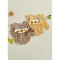 thumbnail image 3 of BemeyourBBs Baby Girl Thanksgiving Romper Embroideried Plaid Long Sleeve Jumpsuit, 3 of 9