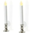 LampLust Christmas Window Candles with Silver Holders 8 Pack, Suction