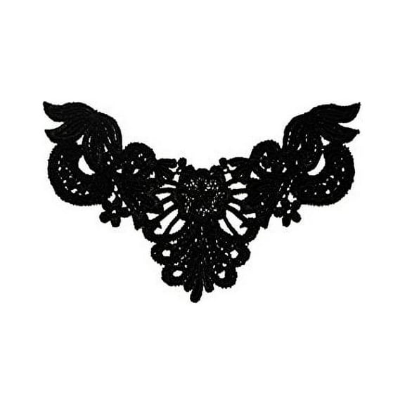 Altotux 6.5"x4" Black Venice Lace Embroidery Bodice Motif Applique by Piece