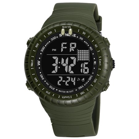 Waterproof Digital Sports Watch Military Tactical LED Backlight Wristwatch Mens