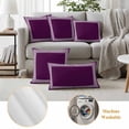 thumbnail image 6 of Dark Purple Greek Key Outdoor Waterproof Pillow Covers, Geometric Greece Ancient Farmhouse Geo Decorative Square Throw Pillowcase Sofa Cushion Sham for Patio/Couch/Chair, 18"x18" 2 Pack, 6 of 8