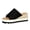 Black, variant on Women's Denim Platform Slide Sandals, 2.75" Heel Round Toe Open Toe Summer Casual Slippers