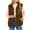 *Brown, variant on ClodeEU Womens Fleece Vest ,Plush Sleeveless Zip Vest With Pockets,V Neck Sherpa Vest,Casual Outwear Black,Womens Plus S