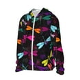 thumbnail image 2 of Kll Colorful Dragonflies Print Men'S Women’s Upf 50+ Sun Protection Outdoor Hoodie Jacket Long Sleeve Fishing Hiking Performance Shirt- 3x-Large, 2 of 8