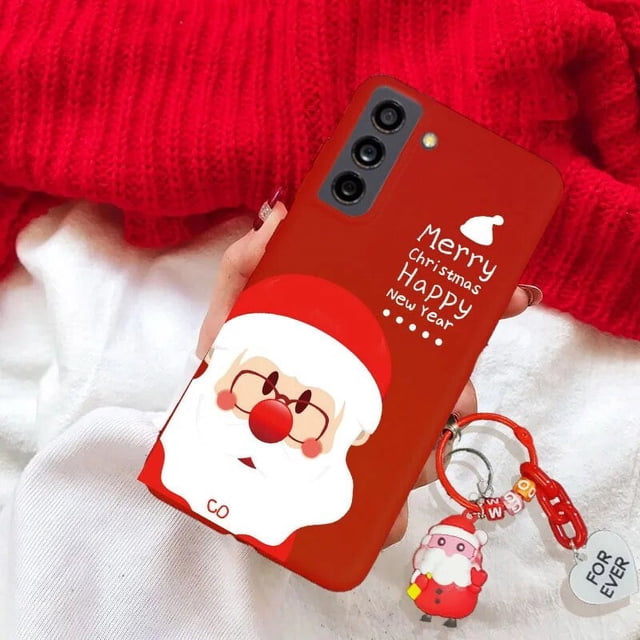 Christmas 3D Reindeer Santa Claus Tree Hat Case For iPhone X XR For iPhone XS Max Snowman 3D Key Chain Tpu Cover
