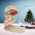 thumbnail image 3 of 1 Roll DIY Christmas Ribbon Fashion Imitation Linen Wrapping Ribbon with Wired Edge for Home, 3 of 7