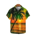thumbnail image 2 of Ecqkame Men's Hawaiian Tops Short Sleeve Tropical Floral Printed Shirts Button Down Holiday Vacation Beach Shirt Clothings Orange-A XXXXL, 2 of 5