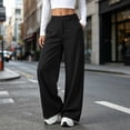 thumbnail image 2 of Women's Casual Pants, Business Casual Trousers with Elastic Waist and Pockets, Relaxed Fit, Office Business Casual Wear | VerBelle,Black 2XL, 2 of 8