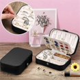 thumbnail image 5 of Travel Jewelry Case PU Leather Jewelry Boxes Bridesmaid Gift Box Double Layer Jewelry Organizer Display Holder C, 5 of 5