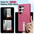 thumbnail image 7 of ExoGuard for Samsung Galaxy S25 Ultra Case, Adjustable Metal Kickstand, Soft Skin-Friendly Silicone Cover, Anti-Scratch Microfiber Lining - Hot Pink, 7 of 7