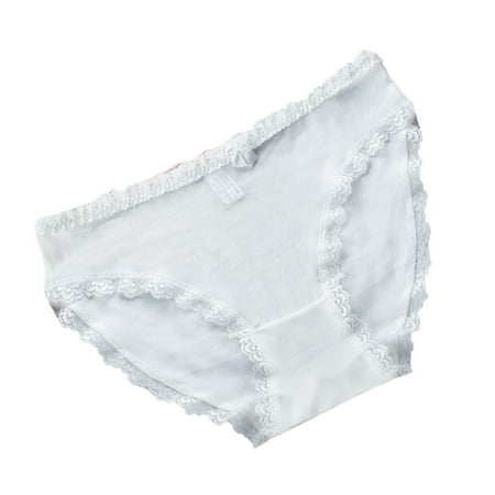 

Knosfe Womens Underwear Bikini Lace Cheeky Low Waisted Womans Underwear White L