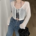 thumbnail image 4 of Suspender Cardigan Set Polyester Hollow Out Fashionable Skin Friendly Summer Floral Top for Women, 4 of 8