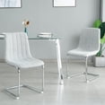 thumbnail image 6 of Sumdeal Modern Flannelette Simple Light Luxury Dining Chair with C-shape Metal Leg,Light Gray,Set of 2, 6 of 6