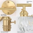 thumbnail image 4 of Bathroom Light Fixtures, 2-Light Brass Vanity wall Light Over Mirror with Clear Tulip Glass Shade for Bedroom Living Room (Bulb Not Included), 4 of 9