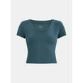 thumbnail image 5 of No Boundaries V-Neck Crop Rib Tee, Women's, 5 of 5