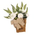 thumbnail image 1 of Cesta de flores artificiales Cesta de flores falsas Verdor Decoración de pared Adorno colgante Guirnalda de puerta para balcón Jardín Interior Porche Blanco Macarena Cesta colgante, 1 of 8