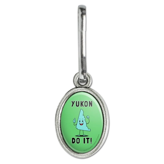 Yukon Do It You Can Canada Funny Humor Antiqued Oval Charm Clothes Purse Suitcase Backpack Zipper Pull Aid