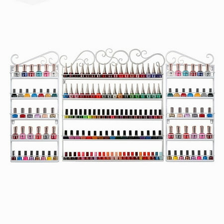 5 Layers Durable Metal Wire Nail Polish Display Organizer Wall Rack Hold 120 To 180 Bottles Nail Art Manicure Show Tool