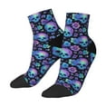 Zeuib blue daisy Skull flower Durable HighElasticity Socks with