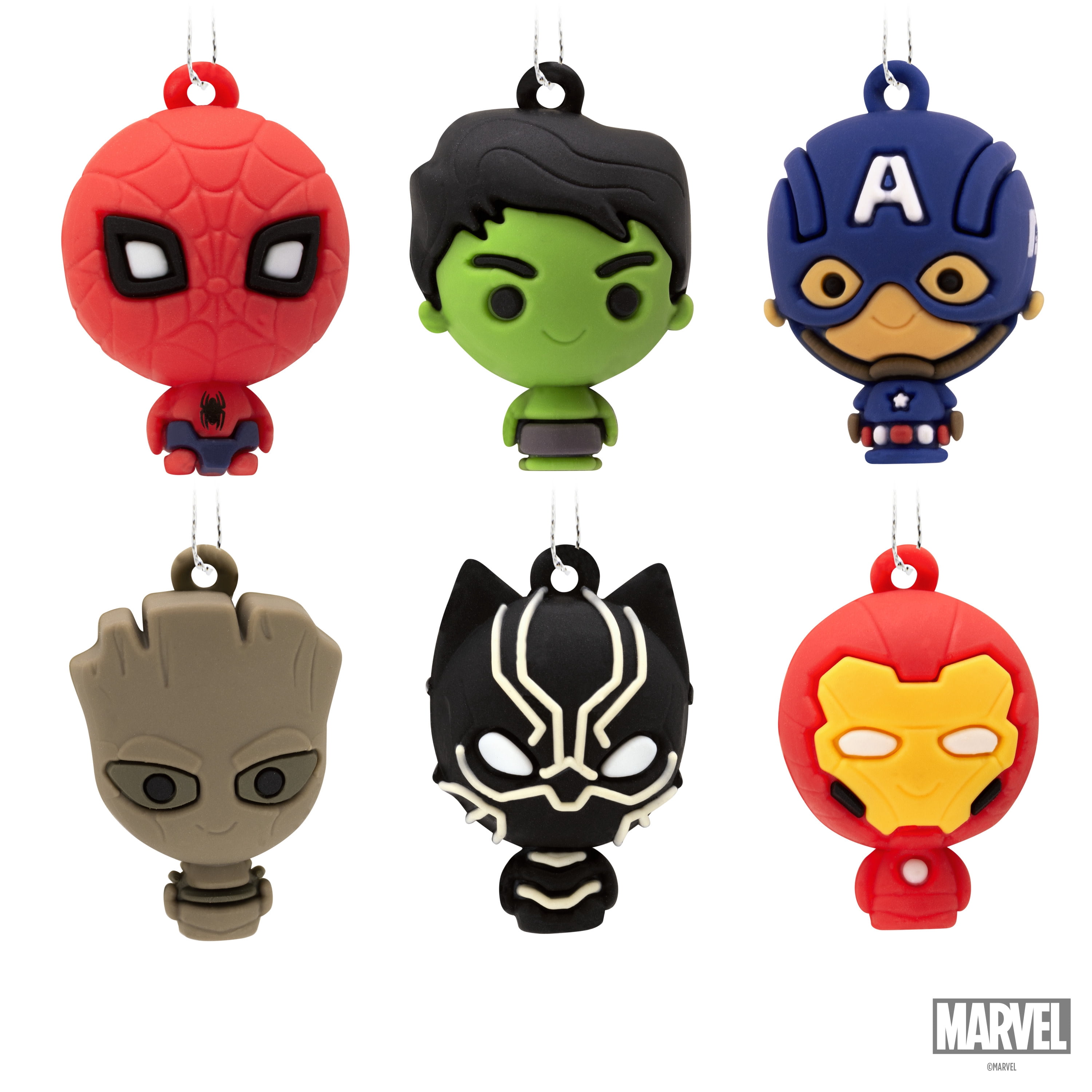 Hallmark Mini Ornaments (Marvel Super Heroes, Shattrprf), Set of 6, 1 Count