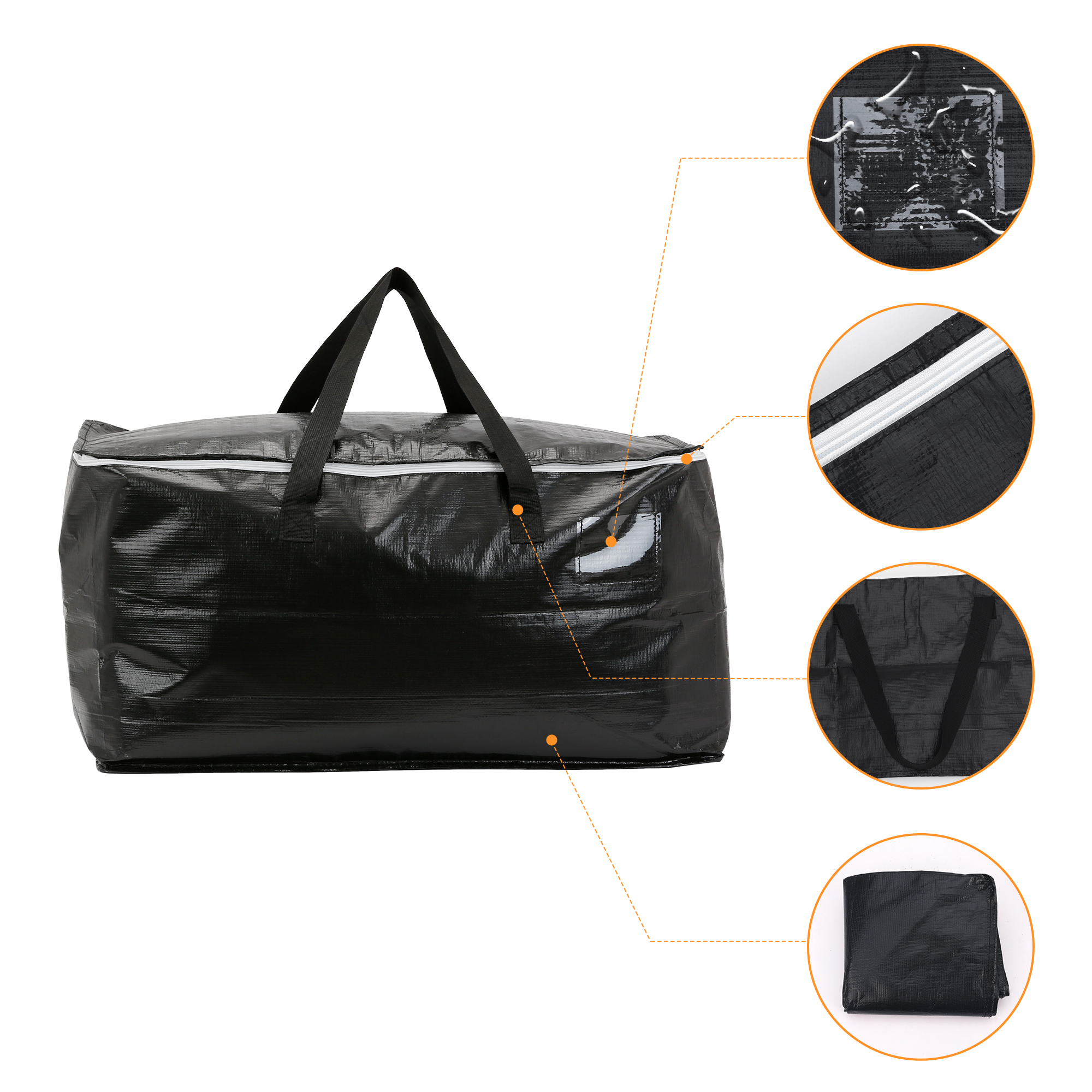 Unique Bargains 1 Pack Clothes Storage Bags Moving Bags Black 27*14*14in