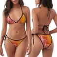 thumbnail image 3 of Disketp Orange Flower Psychedelic para Bañador de Dos Piezas para Mujer, Bikini Sexy Halter String, Conjunto de Bikini en Triángulo, 3 of 6