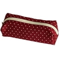 thumbnail image 2 of Polka Dot Pencil Case, Aesthetic Pencils Pouch, Large Capacity Pencils Case, Vintage Pen Pencil Pouch, Cute Pencil Case, Classroom Supplies,Red, 2 of 5
