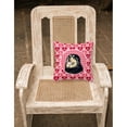 thumbnail image 2 of Hearts Love and Valentine's Day Dog Portrait Fabric Decorative Pillow, 2 of 4