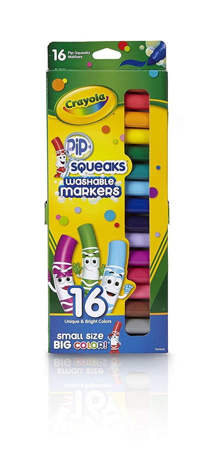 Crayola - Crayola - 16 rotuladores lavables con punta de sello Pip Squeaks,  colores surtidos, para escuela y ocio ㅤ, Crayola