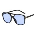 thumbnail image 3 of Leopard Gafas de sol cuadradas Vintage para mujer, gafas de sol con espejo Retro, gafas de sol femeninas en negro y amarillo, moda de colores caramelo para mujer, 3 of 5
