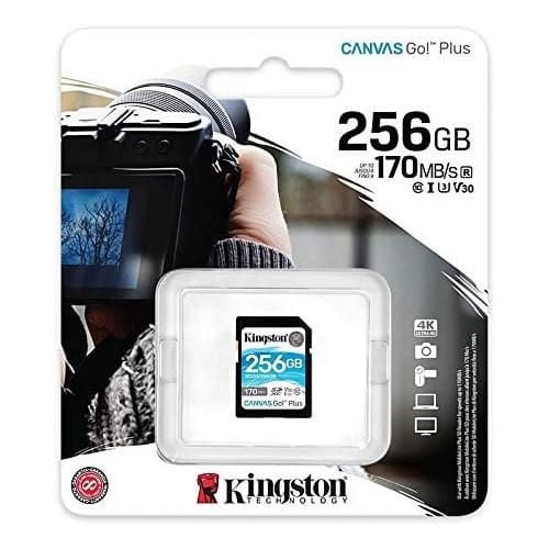 Kingston 256GB MicroSDXC Canvas Go Plus 170MB/s Read UHS-I, C10, U3, V30, A2/A1 Memory Card + Adapter (SDG3/256GBCR)