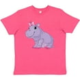 thumbnail image 3 of Inktastic Cute Purple Hippo Youth T-Shirt, 3 of 5