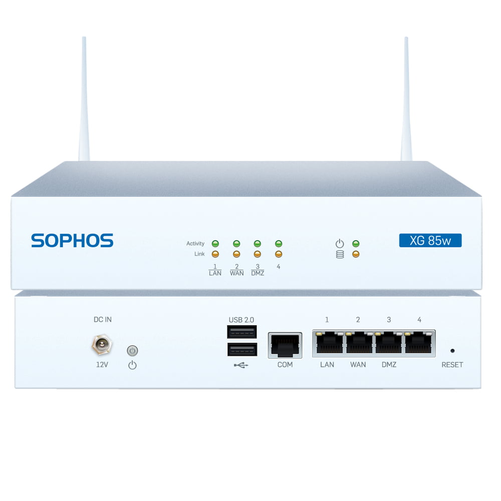 Sophos XG 85W Wireless UTM Firewall w/ 4 GE ports, Flash Memory + Base
