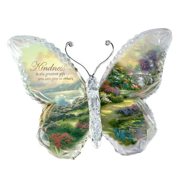 The Bradford Exchange Crystalline Butterfly Kindness Garden of Paradise Sculpture Collection Issue #9 by Thomas Kinkade 4.5-inches