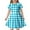 Sky Blue, variant on Girls Dresses Fashion Plaid Print Slim Fit Short Sleeve Casual Party Dress for Kids Toddler and Teenager